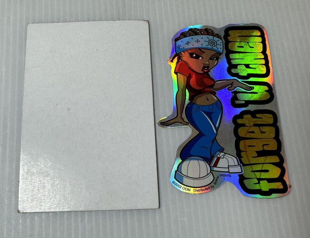 Vintage Ghetto Girl Sticker 2002 Pizza Vending Machine ODM Brand Imports