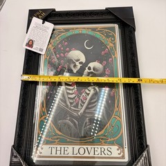 Sapna Shah The Lovers Tarot Card Framed Wall Art Skeleton Gothic Decor 12×18