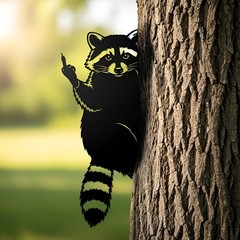 Funny Raccoon Middle Finger Metal Sign Outdoor Yard Garden Decor