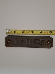 Vintage Brass Ladies Door Restroom Sign( See Pictures)