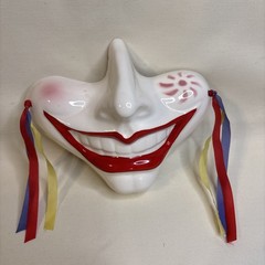 Vtg About Face Jester Joker Mouth Smile Ceramic Wall Art Clown Aesthetic