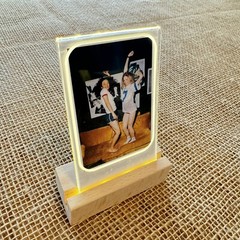 3 Pack – Instax Mini LED Lighting Picture Frame 2×3″ Photo Wood Stand