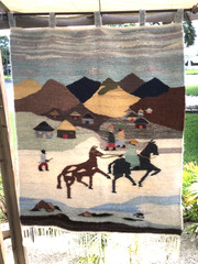 Handwoven African Tapestry Mohair Wool FOBANE Weavers Kingdom of Lesotho