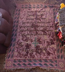 Vintage IRISH BLESSING Ireland Shamrock Cross Rug Tapestry Throw Blanket 65×50