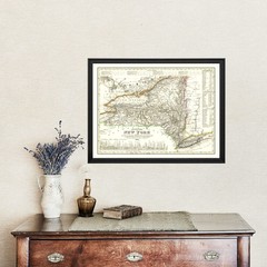 Old Map of New York 1844 – Vintage New York Art