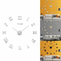3D Modern DIY Large Wall Clock Mirror Surface Sticker Home Art Design Decor US
