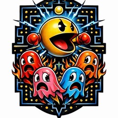 Pac-Man Decal Sticker Car Truck Wall Mirror Phone Tumbler Bumper Window
