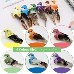 12pcs Small Artificial Simulation Foam Feather Bird 3-Inch Realistic Sparrow …