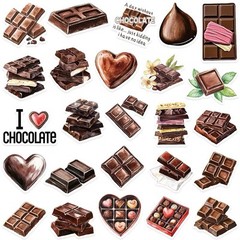 52 PCS Cartoon Chocolate Stickers Food Decals Laptop Hydro Yeti Free Shipping!