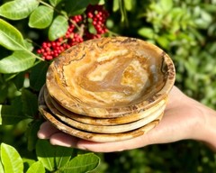 Aragonite Crystal Bowl, LARGE 5″ Diameter Polished Natural Stone Dish