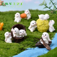 6Pcs Fairy Garden Rabbit Figurine Yard Animals Statue for Home Garden Easter