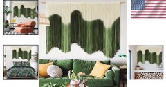Macrame Wall Hanging Green Fiber Boho Wall Art Unique Handmade Large