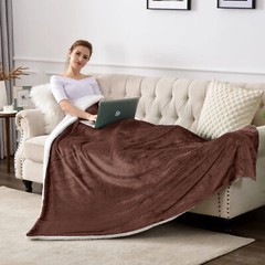 Sherpa Fleece Blanket Twin Size 60″ x 80″ Super Soft Reversible Sofa Bed Throws