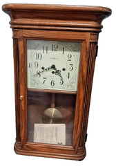 Howard Miller 613-108 Oak Wood Wall Clock Mechanical Westminster Chime Pendulum