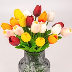 20 PCS Mix Color Tulips Artificial Flowers Soft Latex Material Spring Summer