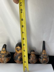 Lot Of 4 Vintage Etched Gourds See Pictures Details/wear