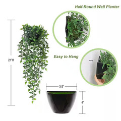 Artificial Hanging Plants, 2 Pack Faux Mandala Vines Potted Plant, 21 In. Green
