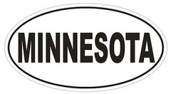 Minnesota Oval Bumper Sticker or Helmet Sticker D2351 State Euro Oval