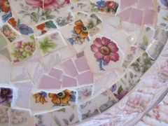 Shabby Chic Style Broken China Mosaic Dessert Platter