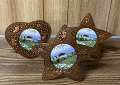Connoisseur Picture Frame 3 x 3 Heart Star Decorative Copper Color Lot of 3