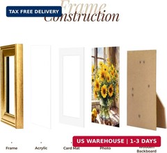 TWING 4×6 Picture Frames Gold, Display Pictures 3×5 with Mat or 4×6 Without Mat,