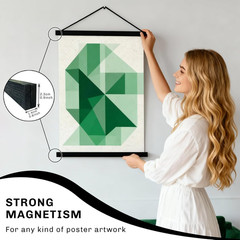 3 Pack Magnetic Poster Hanger Frame 12 Inch Black,12X16 12X18 12X20 12X24 Wood M