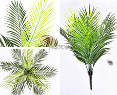 Artificial Palm Tree, Plastic Plants Greenery Fake Tropical Shrubs Faux Big Leav