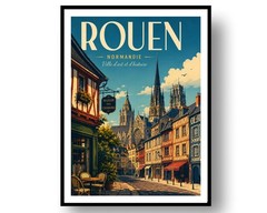 Rouen Travel Poster Print, Wall Decor