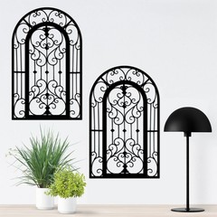 Metal Scroll Wall Decor – Window Arch Wall Art,Wall Panels with Carved Wrough…