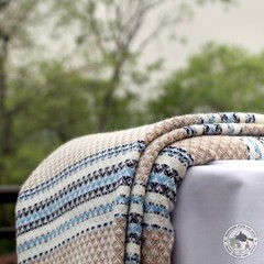 Cashmere Blanket «Sahara» – Handcrafted from Nepal, Cuddle Throw, Plaid, Travel
