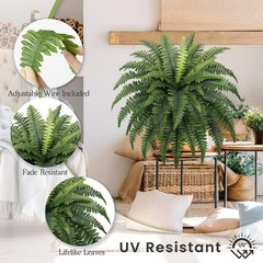 UV Resistant Artificial Ferns – 2 Bundle Pack//