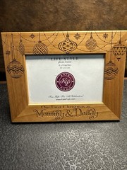 Picture Frame -Our First Christmas as Mommy & Daddy Engraved Natural Wood Frame.