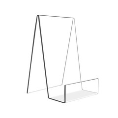 5PCS Clear Acrylic Book Stand with Ledge,Pictures Albums Comic CD Display Stand