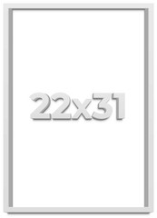 22×31 Shadow Box Frame White | 1 Inches Deep Real Wood Contemporary Shadowbox Di