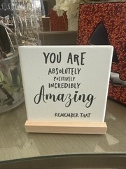 Positive Little Reminders You are Enough Desk Wood Plaque Sign with white6