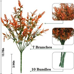 UV Resistant Artificial Lavender Bundles Faux Plastic Flower for Outdoor Decor
