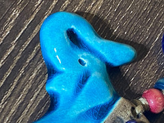 Handmade Turkish Ceramic Elephant Evil Eye Wall Hanging Charm Nazar Amulet 4”