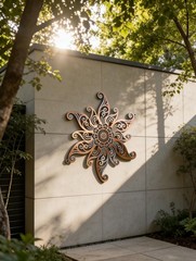Colorful Metal Sun Wall Decor, Garden Outdoor Metal Art Sign