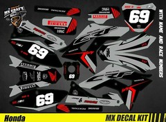 Motorcycle Decal Kit For Honda CRF – Grey
