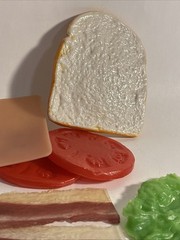 1990s Vintage Artificial fully loaded sandwich Faux Kitchen Decor Prop Plastic