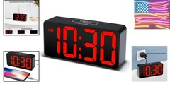 Small Digital Alarm Clock for Bedroom, Large Big Numbers Display with Brightn…