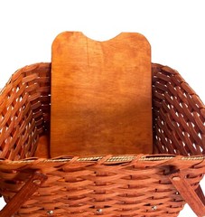Amish Picnic Basket Medium Size With Solid Oak Lid and Swinging Handles