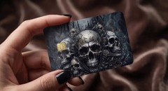 Gothic Skulls & Thorny Vines Credit Card Skin – Dark Fantasy Cemetery Vinyl Debi