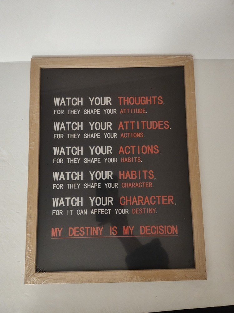 Inspirational Motivational Wall Art Powerful words for the day 17″ X 13″ Framed
