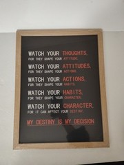 Inspirational Motivational Wall Art Powerful words for the day 17″ X 13″ Framed
