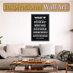 Dare to Dream Big Motivational Wall Art Framed Poster 11×17 Inspirational Quote