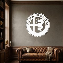 Alfa Romeo Metal Wall Art, Car Logo Decor, Automotive Wall Decor