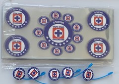 uv dtf stickers Cups Wraps For 16oz Club Cruz Azul, 5pcs Stickers And 5pcs Straw