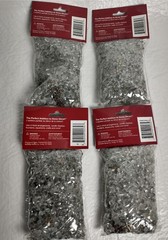 Glass Pebbles Vase Filler Holiday Decor Set 4 Bags 16 oz. Frosted Clear Silver