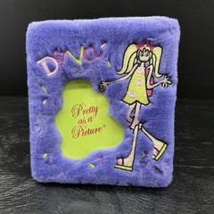 Y2K Fuzzy Plush Picture Frame Teen Stars Diva Purple Pink Lime Green